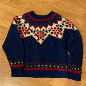 Vintage Eddie Bauer Poinsettia wool sweater